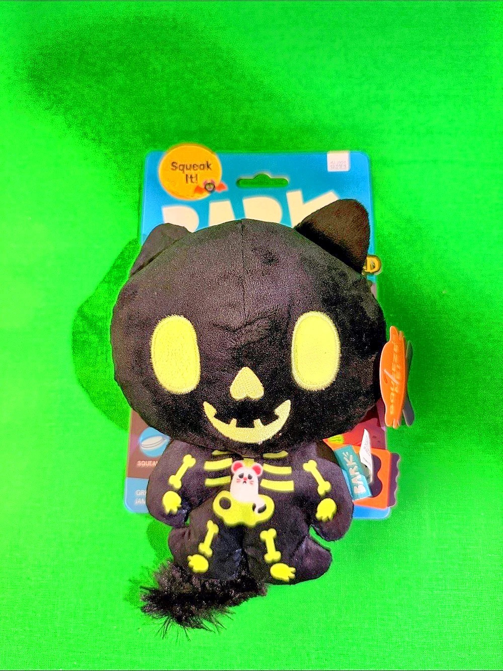 BARK Afraid of the Bark Halloween CAT Scan Kitty Plush Dog Toy